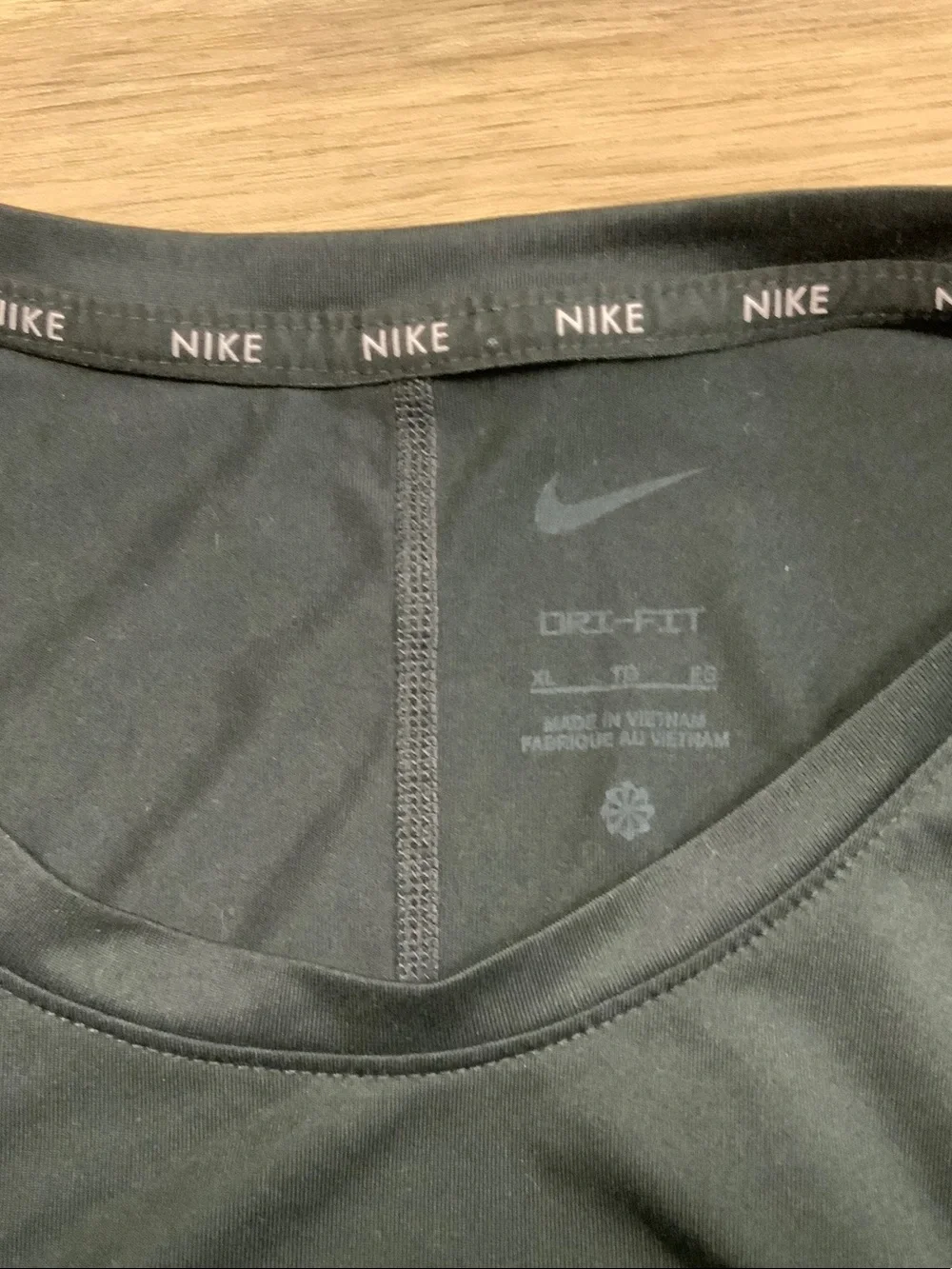 Nike Black, Light Gray & Dark Gray Colorblock Cropped Tee